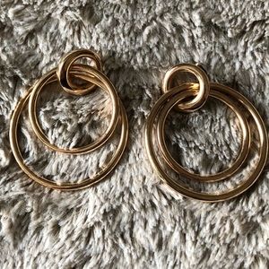 Gold hoops (multi hoop) stud earrings